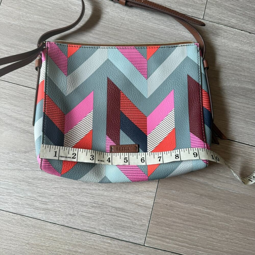 Fossil Gemma Multicolor Chevron Pattern Satchel C… - image 3